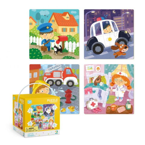 Puzzle-uri clasice - Puzzle 4 in 1 - Meserii (12, 16, 20, 24 piese)