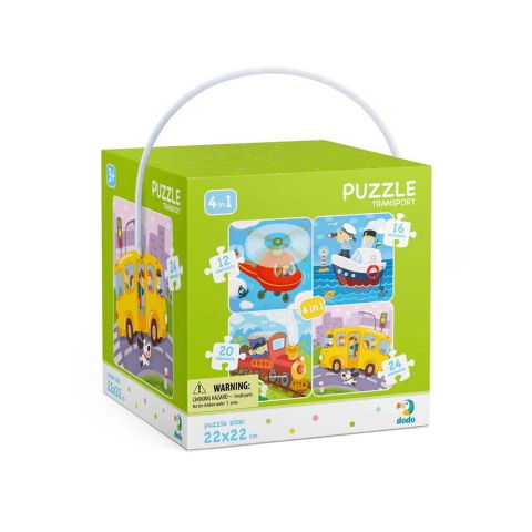 Puzzle-uri educative - Puzzle 4 in 1 - Vehicule (12, 16, 20, 24 piese)