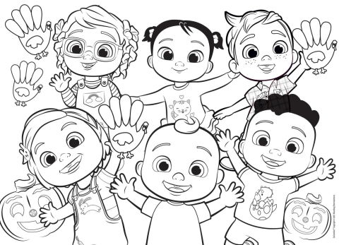 Puzzle-uri clasice - Puzzle de colorat maxi - Cocomelon si prietenii (60 piese)