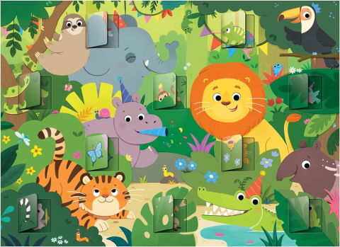 Puzzle-uri clasice - Puzzle deschide ferestrele - Jungla ( 20 piese)