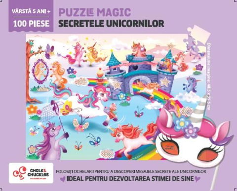 Puzzle-uri clasice - Puzzle magic - Secretele unicornilor (100 piese)