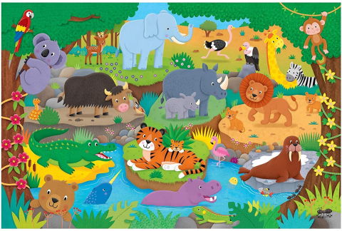 Puzzle-uri educative - Puzzle Podea: Alfabetul animalutelor (30 piese)