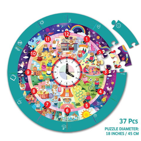 Puzzle-uri clasice - Puzzle - Ursuletul invata ceasul