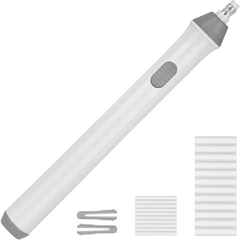 Accesorii Birou si Consumabile - Radiera Electrica, Flippy, pentru Schite si Arta, Grosime Varf 3 mm/5 mm, Baterii 2 x AA (neincluse), din ABS, Alb