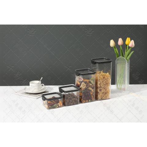 Pentru casa - Recipient din Plastic, Flippy, pentru Alimente/Obiecte, Inchidere Ermetica, 10.2 x 24.2 cm, 1800 ml, Transparent