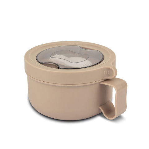 SmartBaby - Recipient rotund pentru alimente din oțel inoxidabil "We Care", bej, 850ml  