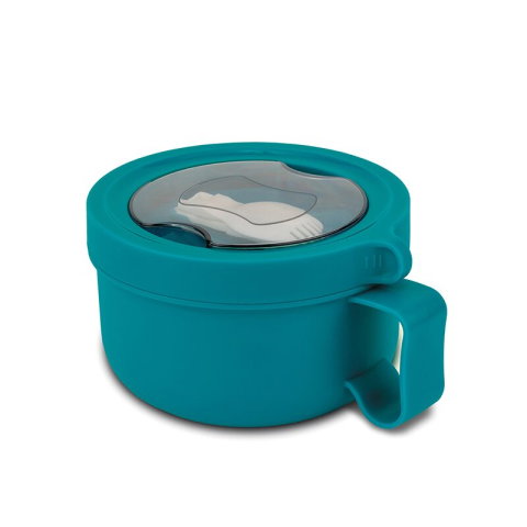 SmartBaby - Recipient rotund pentru alimente din oțel inoxidabil "We Care", verde teal, 850ml