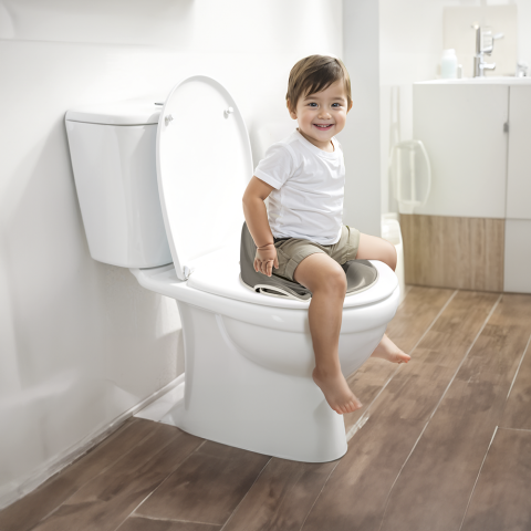 Best deals - Reductor toaleta antiderapant cu spatar - Gri