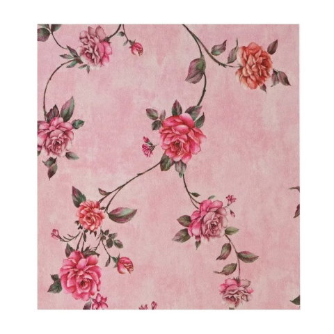 Import - Rola Autoadeziva pentru Perete, Flippy, din Panza, 10 m, Rezistenta la Umezeala, 2.5 mm Grosime, Model Trandafiri, Roz