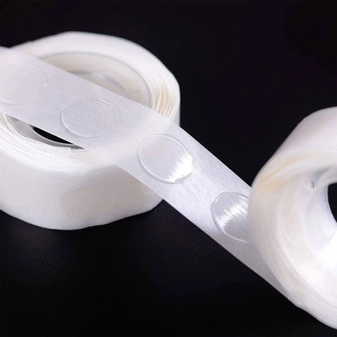 TeoMarket - Rola Dubla-Adeziva, Flippy, pentru Lipit Baloane, 100 de Buline cu Diametru 1.2 cm, Transparent