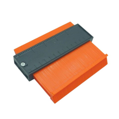 Casa si Bricolaj - Sablon Masurare Contur, Flippy, Cu Rigla Integrata, pentru Copiere Unghiuri si Forme Neregulate, Plastic Rezistent, 14.6 x 10.5 cm, Portocaliu/Negru
