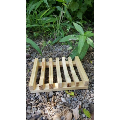 Articole pentru baie - Savoniera, Flippy, din Lemn de Bambus, Scurgere Apa, 11.5 x 8 cm, Natur