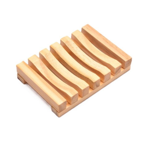 Articole pentru baie - Savoniera, Flippy, din Lemn de Bambus, Scurgere Apa, 11.5 x 8 cm, Natur