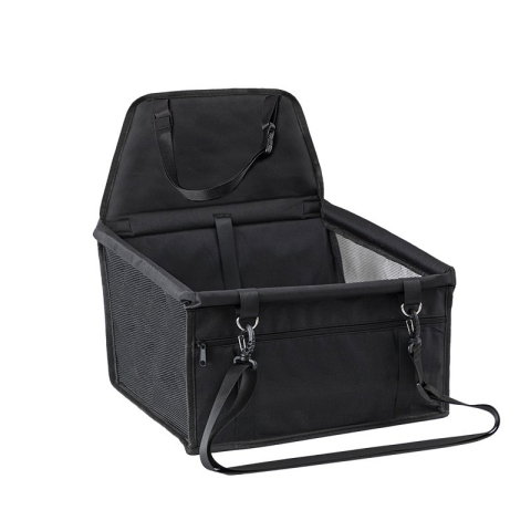 TeoMarket - Scaun Auto pentru Animalele de Companie, Flippy, Cos Auto pentru Animale, cu Prindere de Scaun si Centura de Siguranta, 41 x 34 x 28 cm, Negru