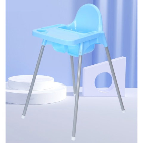 Import - Scaun de Masa, Flippy, pentru Bebelusi si Copii 6-36 Luni, din Plastic/Metal, Centura in 2 Puncte, Tava Detasabila, 63 x 57 x 85 cm, Albastru