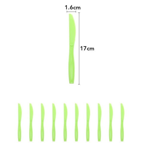 TeoMarket - Set 10 Cutite de Unica Folosinta, Flippy, Colectia Dino Park, 17 x 1.6 cm, din Plastic PE, Verde