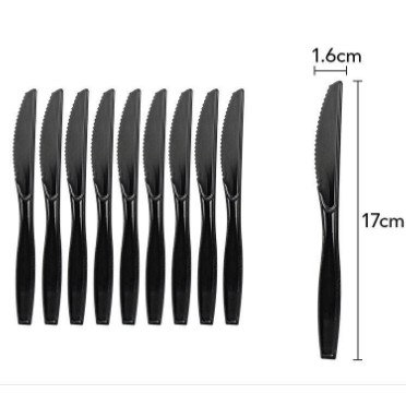 Best deals - Set 10 Cutite de Unica Folosinta, Flippy, Plastic, 17x1.6 cm, negru