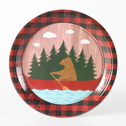 Articole Servire Masa - Set 10 Farfurii Unica Folosinta, Flippy, 18 cm, Model Urs, Multicolor