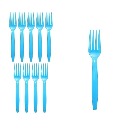 Best deals - Set 10 Furculite de Unica Folosinta, Flippy, Plastic, 15.5 x 2.5 cm, Albastru