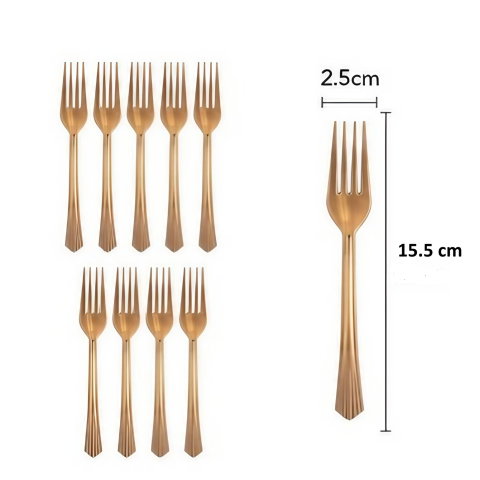 Best deals - Set 10 Furculite de Unica Folosinta, Flippy, Plastic, 15.5 x 2.5 cm, Bronz