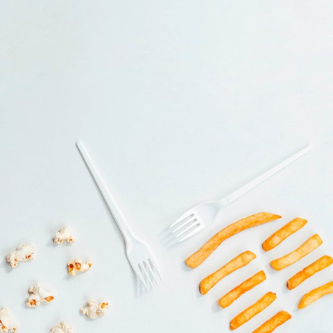 Best deals - Set 10 Furculite de Unica Folosinta, Flippy, Plastic, 15.5x2.5 cm, Alb