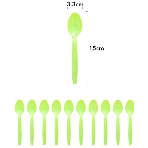 TeoMarket - Set 10 Linguri de Unica Folosinta, Flippy, Colectia Dino Park, 15 x 3.3 cm, din Plastic PE, Multicolor