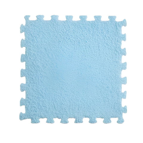 TeoMarket - Set 10 Piese Covor tip Puzzle, Flippy, Spuma EVA, Pufos, 30 x 30 x 1 cm, Baby Blue