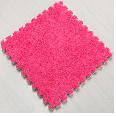 Import - Set 10 Piese Covor tip Puzzle, Flippy, Spuma EVA, Pufos, 30 x 30 x 1 cm, Roz