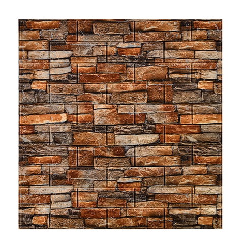 Import - Set 10 Placi Tapet 3D, Flippy, 70 x 77 cm, Grosime 3 mm, din Polietilena, Model Caramida, Suprafata acoperita 5.3 mp, Piatra Rosie