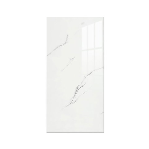 Import - Set 10 Placi Tapet, Flippy, 60 x 30 cm, Grosime 1.5 mm, din PVC, Model Imitatie de Marmura, Suprafata acoperita 1.8 mp, Alb