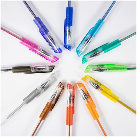 Desen si pictura - Set 12 pixuri cu gel si sclipici