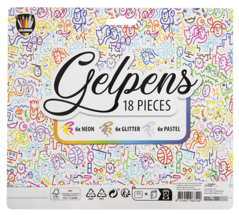 Desen si pictura - Set 18 pixuri cu gel