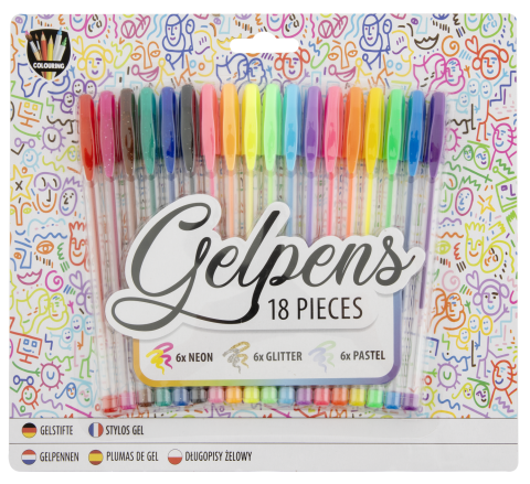 Desen si pictura - Set 18 pixuri cu gel