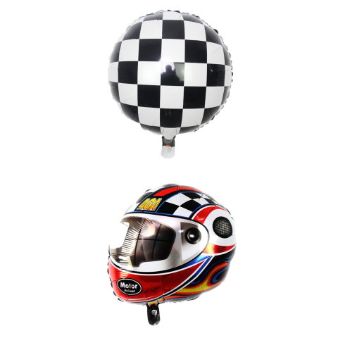 Best deals - Set 2 Baloane din Folie Metalizata, Flippy, Figurine Cerc si Casca, Model Curse, 75-80 cm cm, Ambalaj Individual, Pai Inclus, Umflare cu Aer sau Heliu, Multicolor