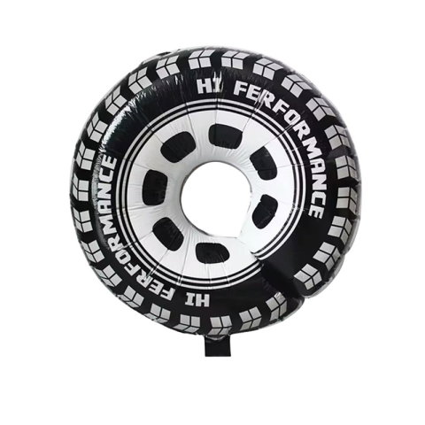 Best deals - Set 2 Baloane din Folie Metalizata, Flippy, Figurine Roti, Model Masini, 75-80 cm cm, Ambalaj Individual, Pai Inclus, Umflare cu Aer sau Heliu, Negru