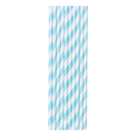 Best deals - Set 25 Paie, Flippy, din Hartie, 20 cm, Model cu Dungi, Alb/Albastru