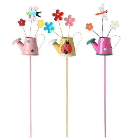 Articole pentru Gradina si Bricolaj - Set 3 Decoratiuni de Gradina, Flippy, Model Stropitoare, din Fier, 28 x 5 cm, Multicolor