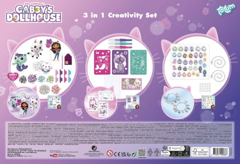 Import - Set 3 in 1 Gabby's Dollhouse - Bratari, carioci de suflat & pictura cu diamante