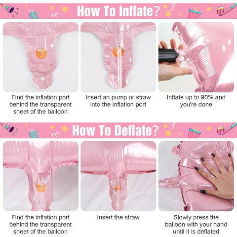 Import - Set 4 Baloane din Folie Metalizata, Flippy, Figurine Litere, Model Scris Love, Tema Iubire, 80 cm, Ambalaj Individual, Pai Inclus, Umflare cu Aer sau Heliu, Roz