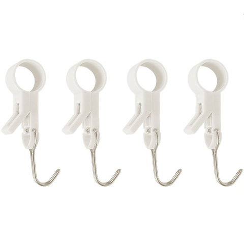 Best deals - Set 4 Carlige Multifunctionale, Flippy, Tubulare, Pentru Baie/Bucatarie, din ABS, 8.7 x 3.5 cm, Alb