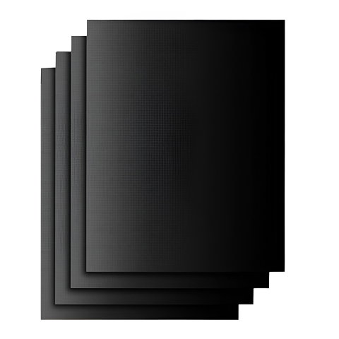Import - Set 4 Folii Antiaderente din Teflon, Flippy, Multifunctionale, Rezistente la Apa si Temperaturi Ridicate, pentru Gratar, Cuptor, BBQ Grill, 40x33 cm, Negru