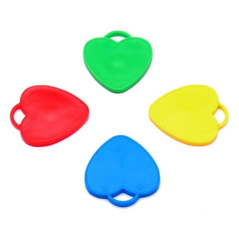 Petrecere - Set 4 Greutati pentru Baloanele cu Heliu, Flippy, 32 grame, 8 grame Fiecare, Plastic, Forma Inima, Multicolor