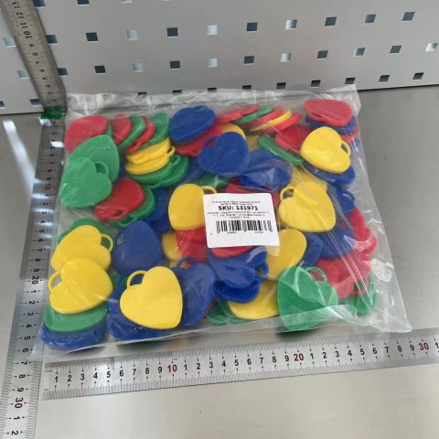 Petrecere - Set 4 Greutati pentru Baloanele cu Heliu, Flippy, 32 grame, 8 grame Fiecare, Plastic, Forma Inima, Multicolor