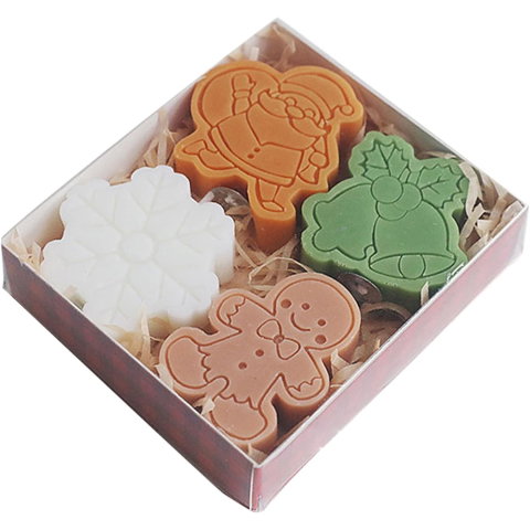 Best deals - Set 4 Lumanari Parfumate, Flippy, Tema Craciun, din Parafina, 10.2 x 9.1 x 2.7 cm, Multicolor