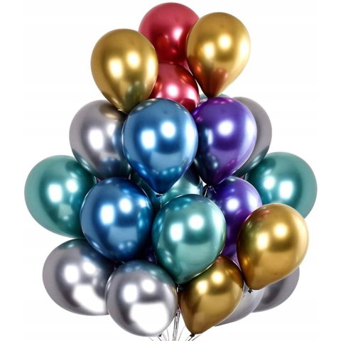 Best deals - Set 50 Baloane din Latex Chrome, Flippy, Model Party, 23 cm, Multicolor, 2.2 g