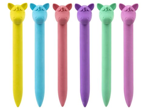 10 - 25 LEI - Set 6 creioane de plastic - Unicorni