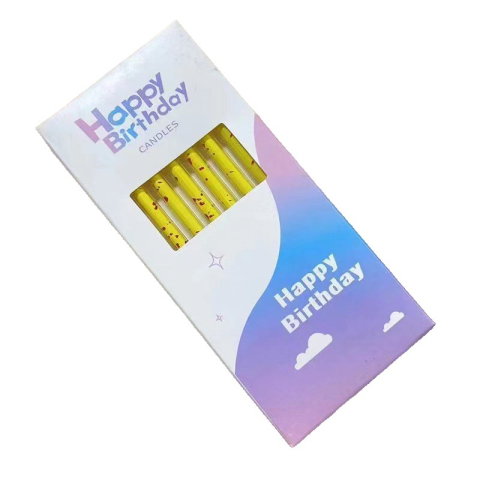 Best deals - Set 6 Lumanari Lungi, Flippy, din Parafina, 10 x 0.5 cm, Happy Birthday, Galben