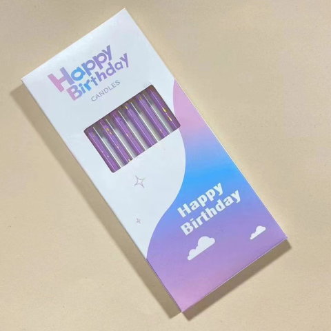 Best deals - Set 6 Lumanari Lungi, Flippy, din Parafina, 10 x 0.5 cm, Happy Birthday, Mov