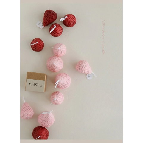 Best deals - Set 6 Lumanari Parfumate, Flippy, Model Capsunici, Ardere 30 min, 78g, 6.3 x 9.3 x 3.8 cm, Roz/Rosu