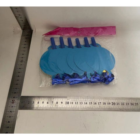 Accesorii Petrecere - Set 6 Suflatori Happy Birthday, Flippy, pentru Petrecere, Albastru